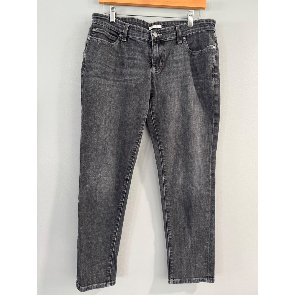 Eileen Fisher Petite Gray Wash Denim Jeans Comfort Stretch Organic Cotton‎